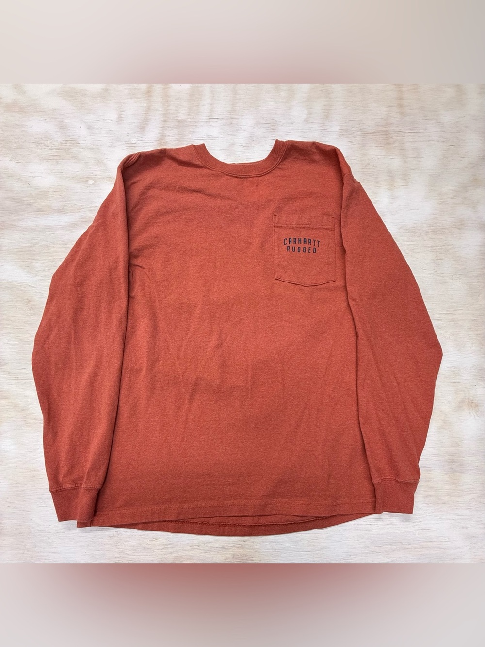 Carhartt Long Sleeve Pocket Tee in Burnt Orange/Red